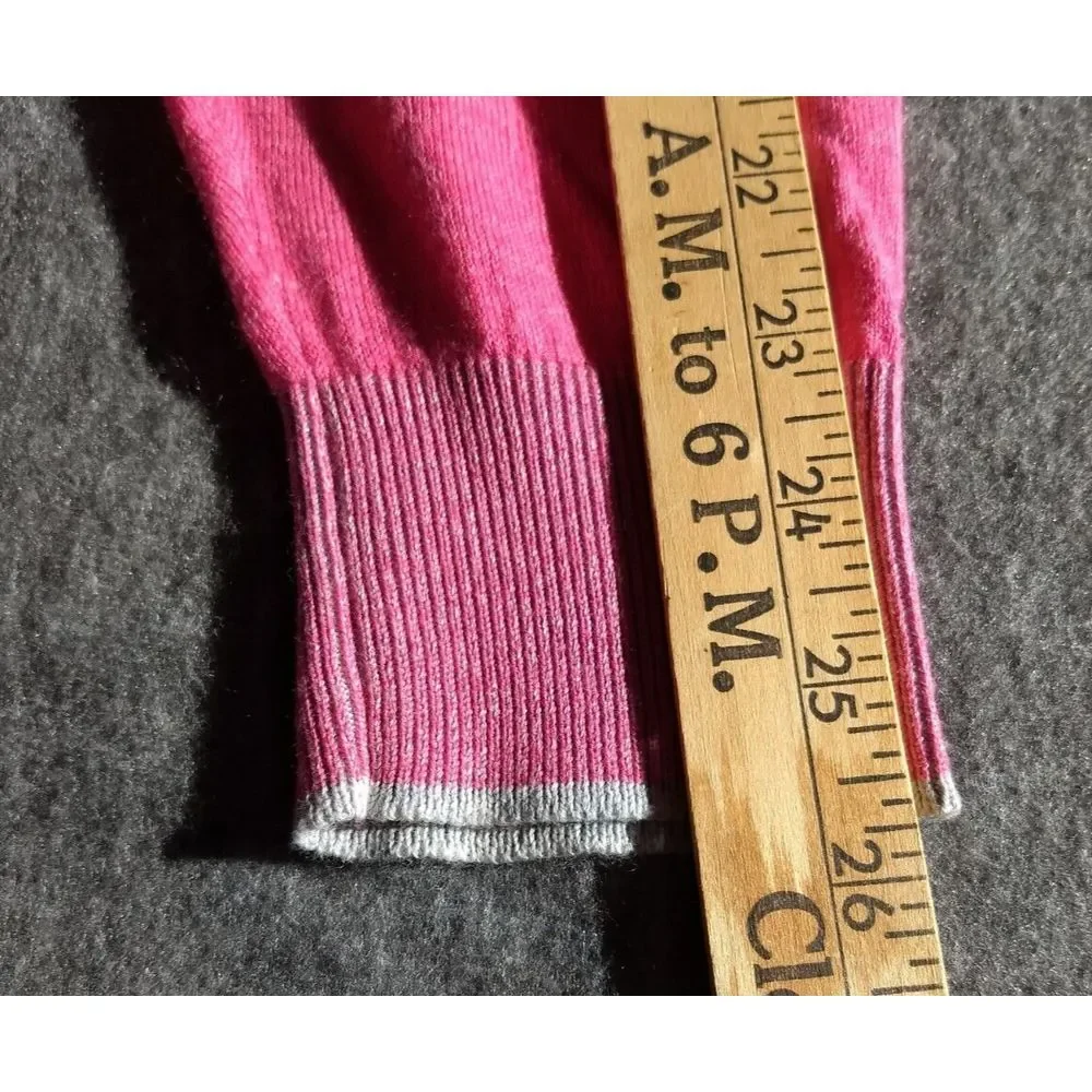 Raffi Sweater Cashmere Blend Pink Mens M 1/4 Zip Mock Neck Pullover Ribbed Cuff‎
